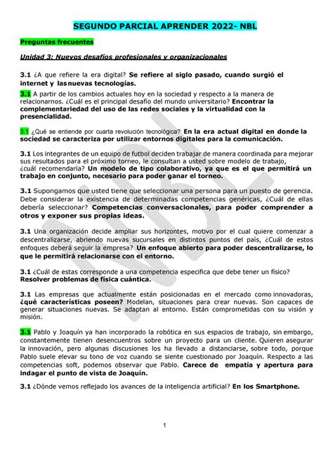 APRENDER SIGLO XXI Segundo Parcial Aprender NBL 2022 SEGUNDO