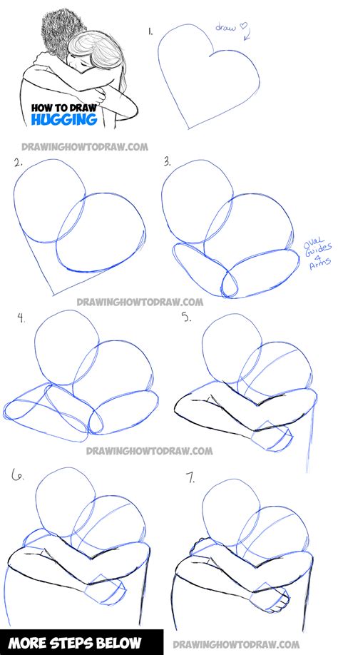 How To Draw Two People Hugging