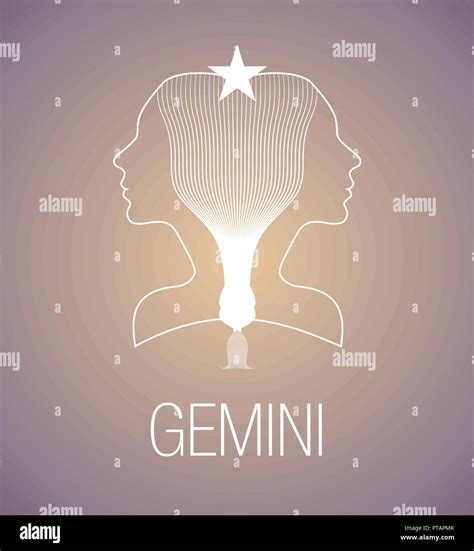 Zodiac Sign Gemini Vector Illustration Stock Vector Image Art Alamy