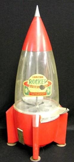 Vending Machine Carlton Gumball Rocket Plastic 1 Cent