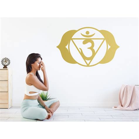 Stirnchakra Ajna Chakra Yoga Drittes Auge Lotus Wandtattoo Im