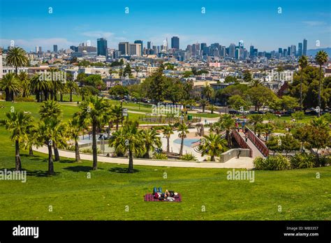 Mission Dolores Park San Francisco California Usa Stock Photo Alamy