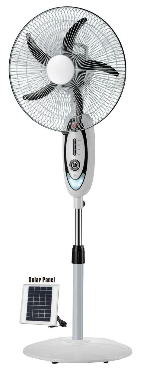 Rechargable Oscillating Ac Dc Pedestal Fan With Solar Panel Ebay