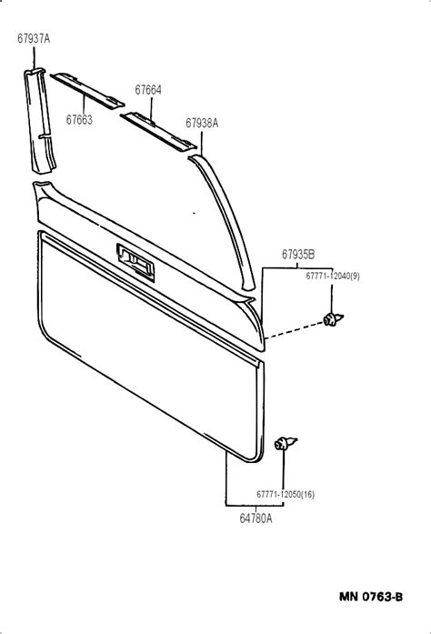 Back Door Side Garnish 67937 60020 A0 Autoparts Toyota