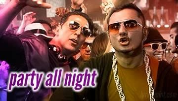 Party All Night Song Lyrics - Honey Singh - Boss ~ Hindi Songs Lyrics