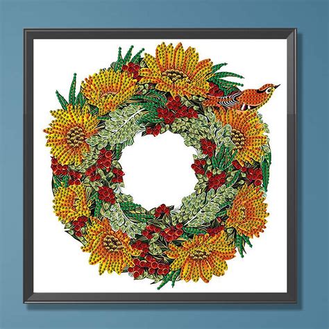 D Diy Partial Special Shaped Drill Diamond Painting Sunflower Wreath