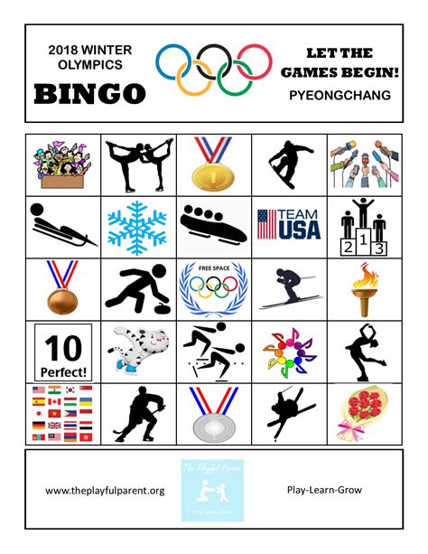 Free Printable Winter Olympic Bingo