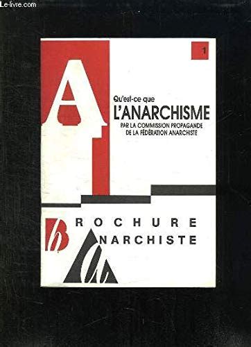 Amazon Fr Qu Est Ce Que L Anarchisme Brochure Anarchiste