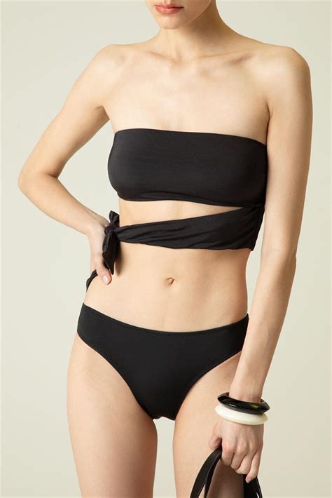 Yandan Bağlamalı Siyah Bikini Üstü Rue Les Createurs