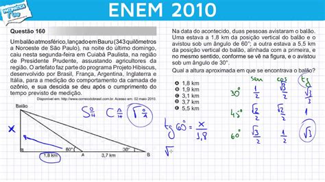 Enem Matem Tica Raz Es Trigonom Tricas Num Tri Ngulo