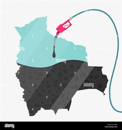 Map Of Bolivia Being Fueled By Oil Gas Pump Fueled Map On The Map