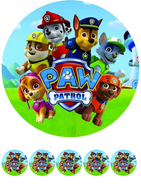 Imagen Redonda Paw Patrol Cumplea Os Patrulla Canina Decoracion