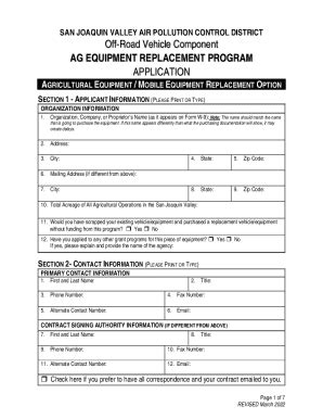 Fillable Online San Joaquin Valley Air Pollution Control District Off