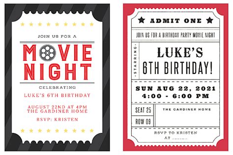 Movie Night Birthday Party Invitations And Diy Decor Driving Mom Crazy