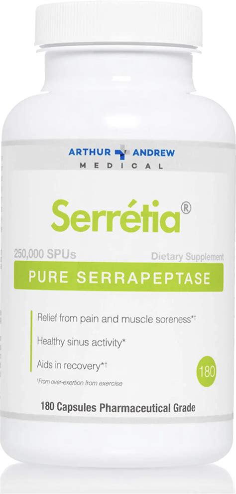 Arthur Andrew Serretia / Серреция серрапептаза 250.000 SPU 180 капсул ...