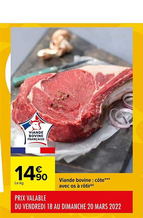 Promo Viande Bovine C Te Avec Os R Tir Chez Carrefour