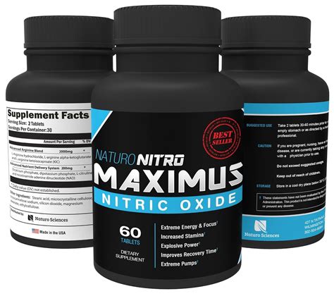 Maximus Nitric Oxide Supplement High Potency No Booster L