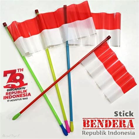 Jual Bendera Tongkat Tangkai Merah Putih Bendera Plastik Merah Putih