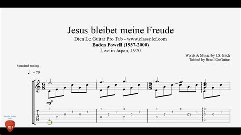 Jesus Alegria Dos Homens By Baden Powell Guitar Pro Tab Youtube