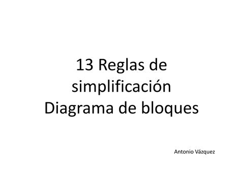 Simplificaci N De Los Diagramas De Bloques Ppt