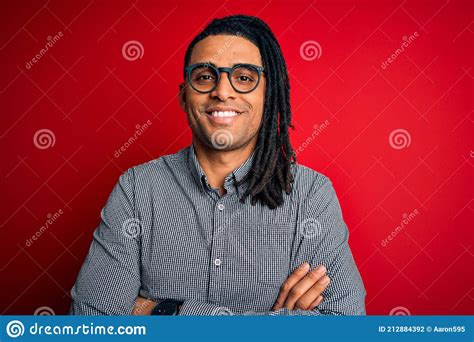 Young Handsome African American Man With Dreadlocks Wearing Casual