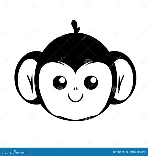 Emoji Cute Monkey Smile stock illustration. Illustration of espression ...