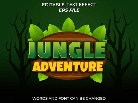 Premium Vector Jungle Adventure Text Effect Font Editable Typography