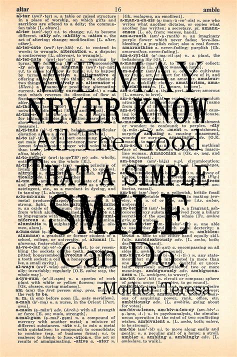 Smile Mother Teresa Quote Upcycled by MapleTreeProductions