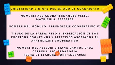 Reto Explicaci N De Los Procesos Cognitivos Y Afectivos Asociados A