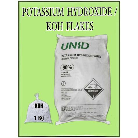 Jual Koh Potassium Hydroxide Unid Potash Costik Kalium Hidrat Lye Potassia 1kg Shopee Indonesia