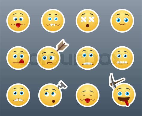 Crazy Emoticons Stock Vector Colourbox