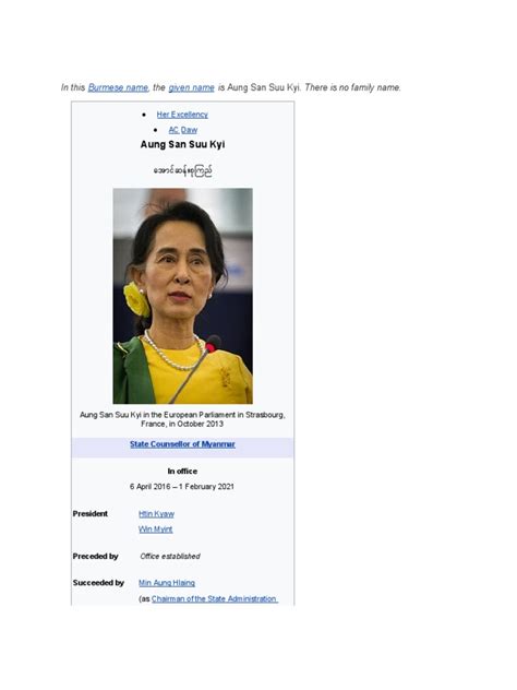 A Biography of Aung San Suu Kyi: From Prominent Democracy Activist to State Counsellor of ...