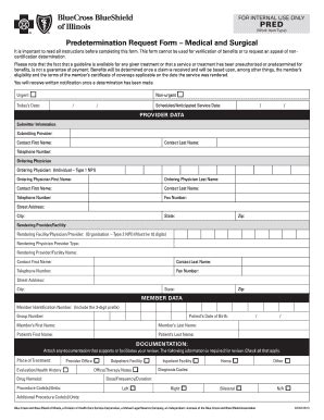 Il Bcbs Predetermination Request Form Fill Online Printable