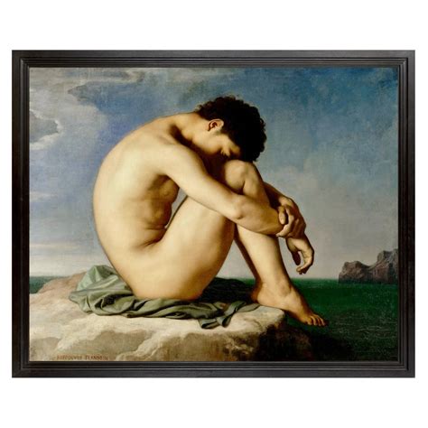 Moody Classical Male Nude Art Tasteful Nude Art Print Handsome Nude Man 19th Century Art