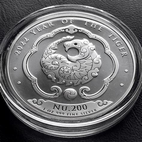 Bhutan Year Of The Tiger Lunar Bu Coin Oz Pure Silver In