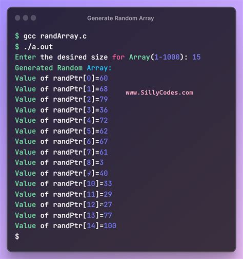 Program To Generate Random Array In C Language Sillycodes