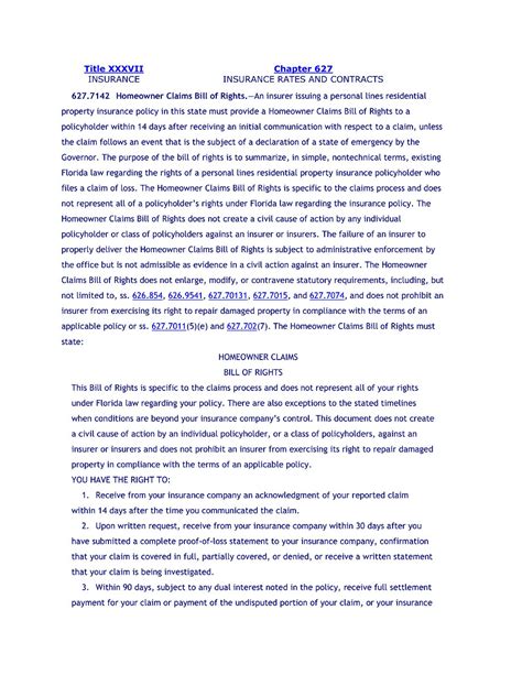 FL Homeowner Bill of Rights | Inusrance Claims | nvslaw.com