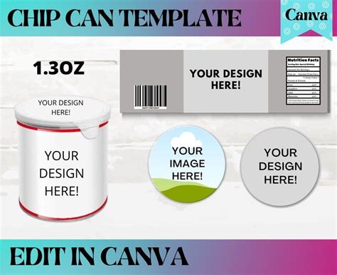 Editable Pringles Can Label Template In Canva Design Your Own Label