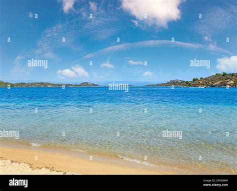 Summer Sea Coast Landscape Livari Beach Halkidiki Sithonia Greece