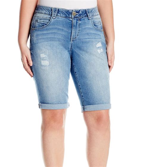 Democracy Women S Shorts Plus Denim Bermuda Walking W Walmart