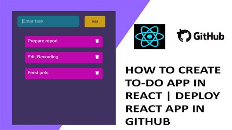 To Do App In React Adding Editing And Deleting Items Deploy In Github