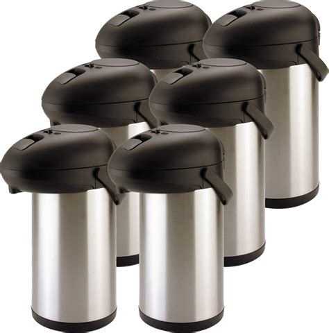 L Ml Air Pot Flask Hot Cold Stainless Steel Pump Action Vacuum Flasks Tea Coffee Drinks