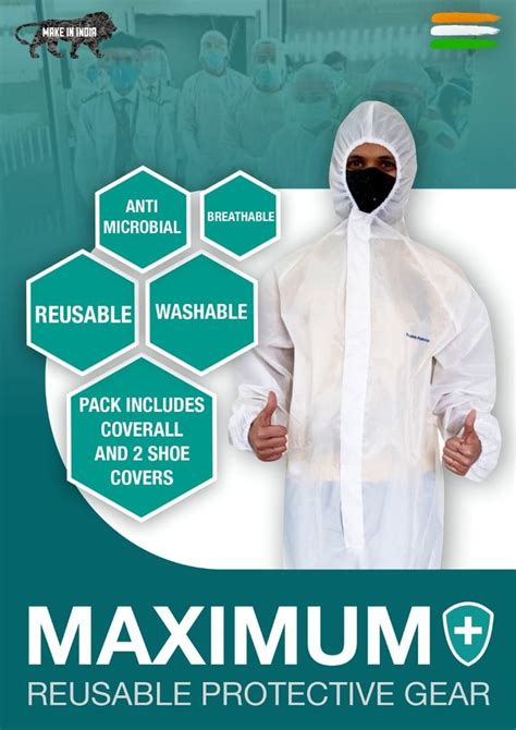 Free Size Non Disposable Reusable Ppe Coverall With Shoes Products In