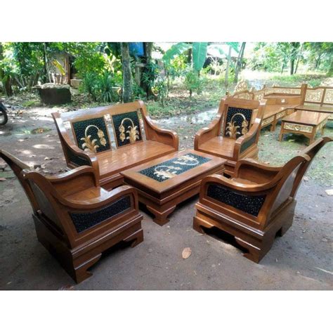 Jual Meja Kursi Tamu Jati Semut Mewah Kursi Sofa Kayu Jati Mentahan