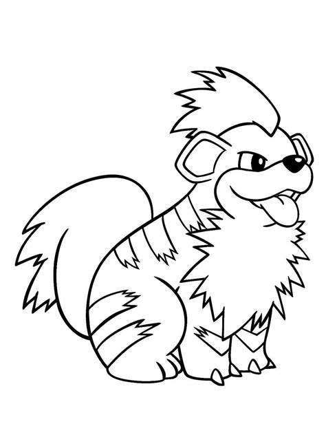 Growlithe Pokemon Coloring Pages Free Printable