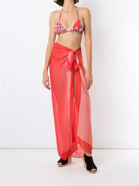 Amir Slama Geom Trico Triangle Bikini Set Red Farfetch