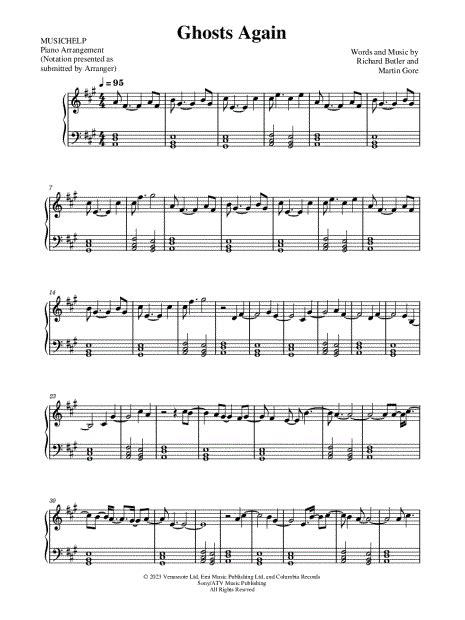 Musichelp Ghosts Again Sheet Music Piano Solo In A Major Download