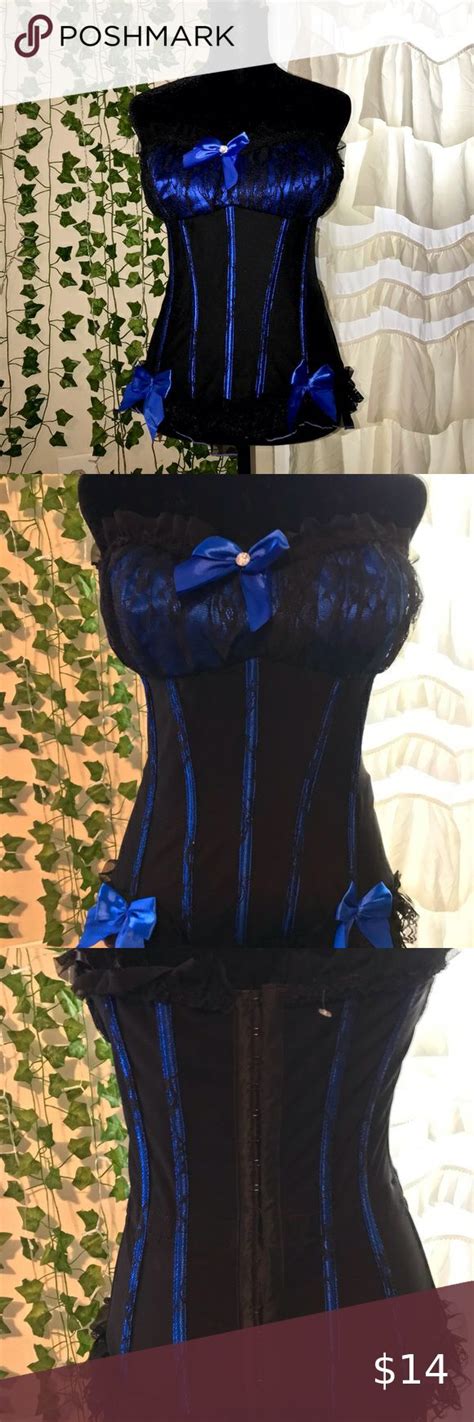 Lovers Lane Rave Bustier Corset Blue Ruffle Bow Clothes Design