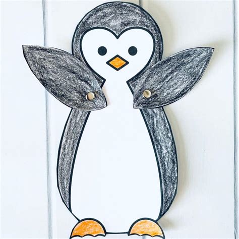 Paper Penguin Craft With Flippers That Move Free Printable