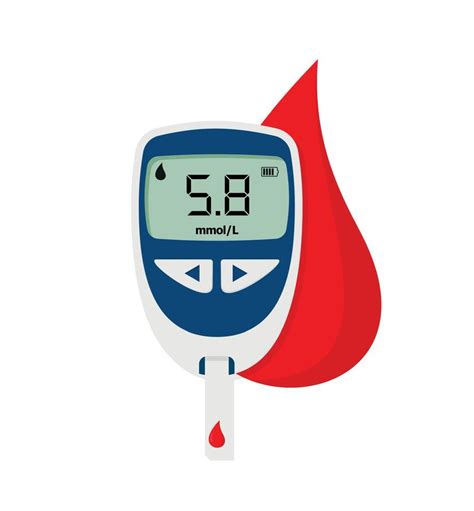 Beautiful Vector Diabetic Icon Glucometer Cartoon Sign Blood Glucose